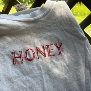 -HONEY- 90s retro hand embroidered oversized vintage graphic t shirt
